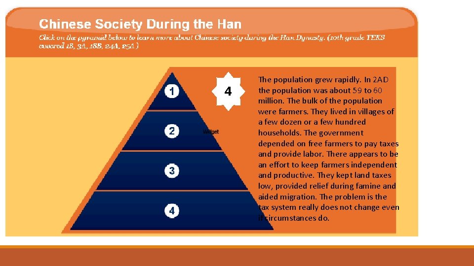 4 The population grew rapidly. In 2 AD the population was about 59 to
