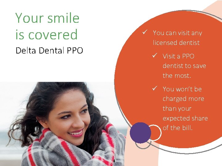 Your smile is covered ü You can visit any licensed dentist Delta Dental PPO