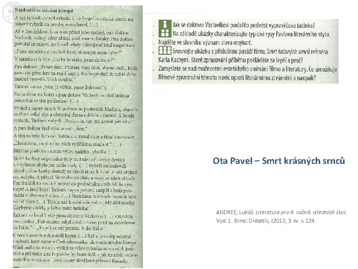 Ota Pavel – Smrt krásných srnců ANDREE, Lukáš. Literatura pro 4. ročník středních škol.