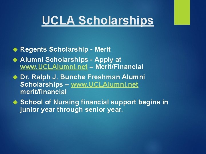 UCLA Scholarships Regents Scholarship - Merit Alumni Scholarships - Apply at www. UCLAlumni. net UCLA Scholarships Regents Scholarship - Merit Alumni Scholarships - Apply at www. UCLAlumni. net