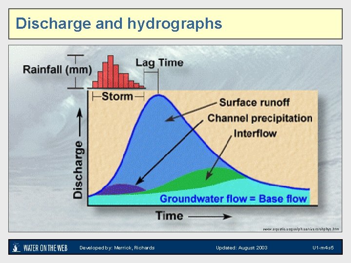 Discharge and hydrographs www. aquatic. uoguelph. ca/rivers/chphys. htm Developed by: Merrick, Richards Updated: August