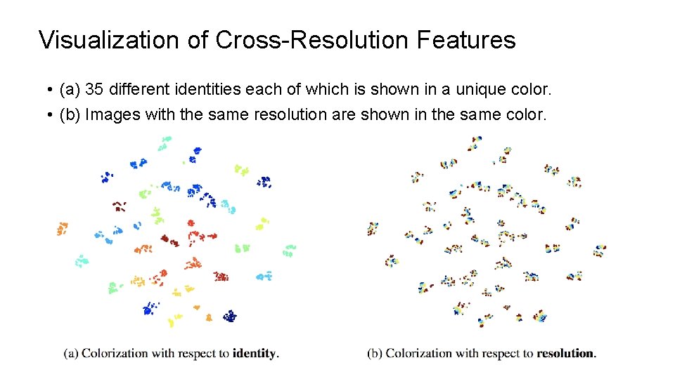 Visualization of Cross-Resolution Features • (a) 35 different identities each of which is shown