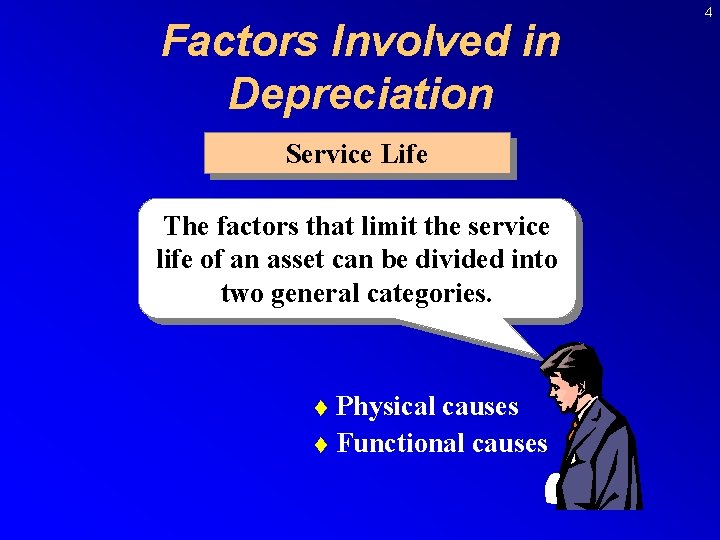 Factors Involved in Depreciation Service Life The factors that limit the service life of