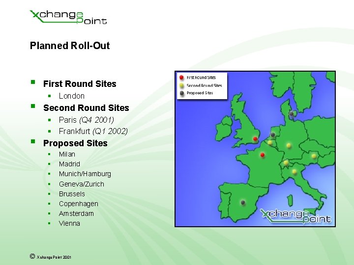 Planned Roll-Out § § § First Round Sites § London Second Round Sites § Planned Roll-Out § § § First Round Sites § London Second Round Sites §
