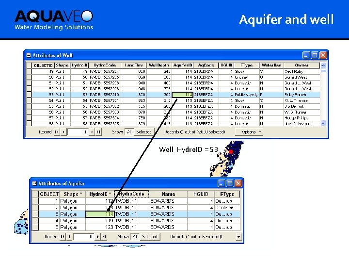 Aquifer and well Well Hydro. ID = 53 