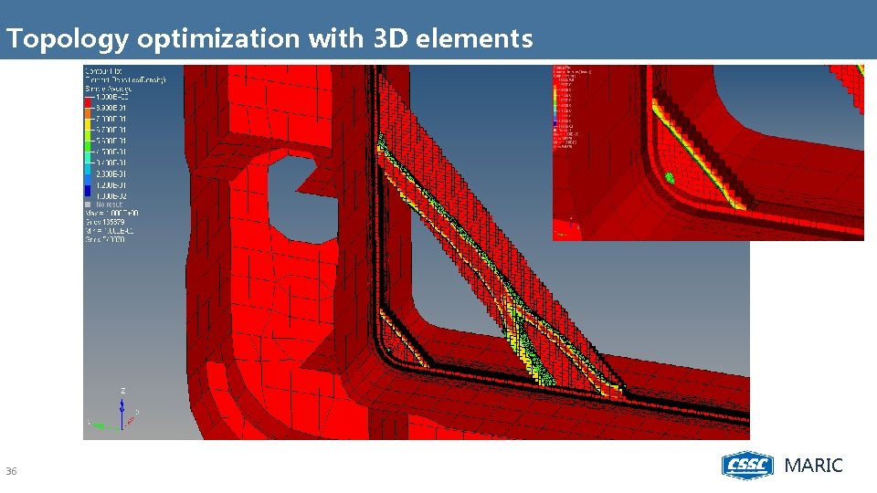 Topology optimization with 3 D elements 36 MARIC 