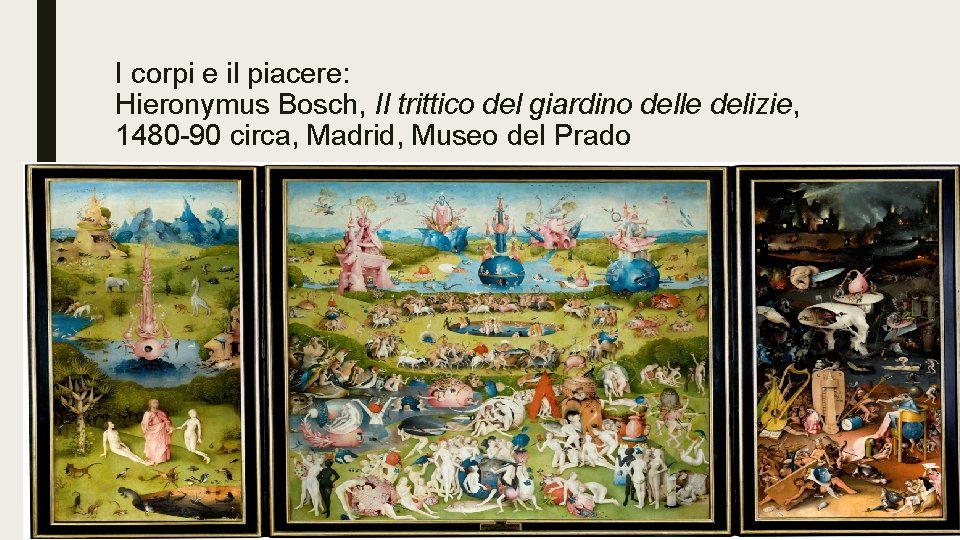 I corpi e il piacere: Hieronymus Bosch, Il trittico del giardino delle delizie, 1480