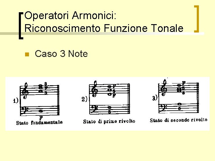 Operatori Armonici: Riconoscimento Funzione Tonale n Caso 3 Note 
