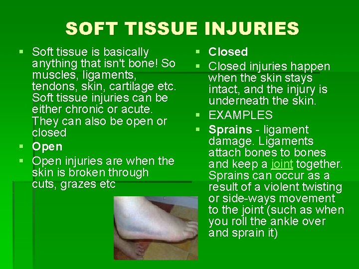 Injuries And First Aid The Aim Of This