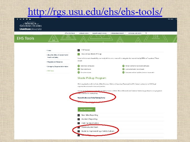 http: //rgs. usu. edu/ehs-tools/ 