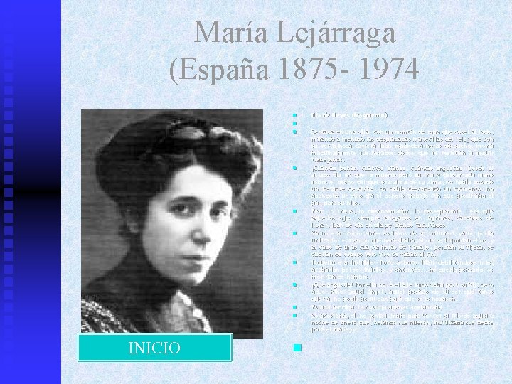María Lejárraga (España 1875 - 1974 n n n n n INICIO n Día