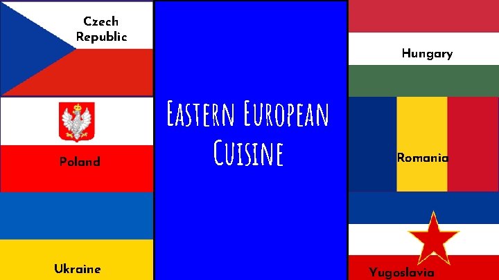 Czech Republic Poland Ukraine Hungary Eastern European Cuisine Romania Yugoslavia 
