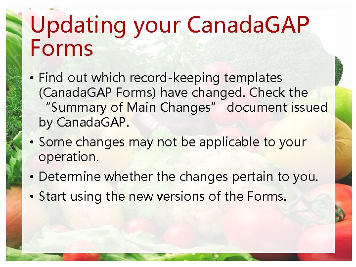 Updating your Canada. GAP Forms • Find out which record-keeping templates (Canada. GAP Forms)