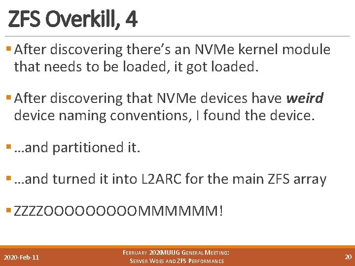 ZFS Overkill, 4 § After discovering there’s an NVMe kernel module that needs to