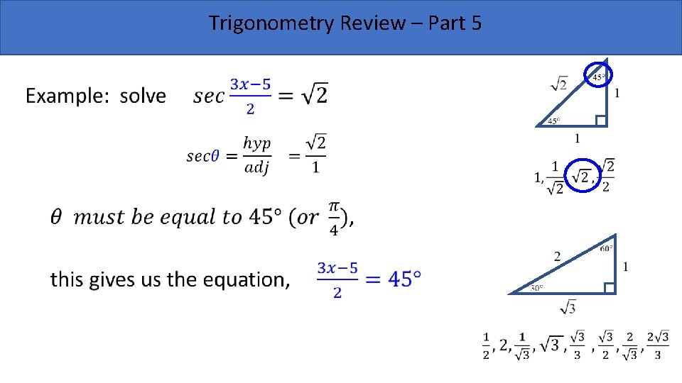 Trigonometry Review – Part 5 