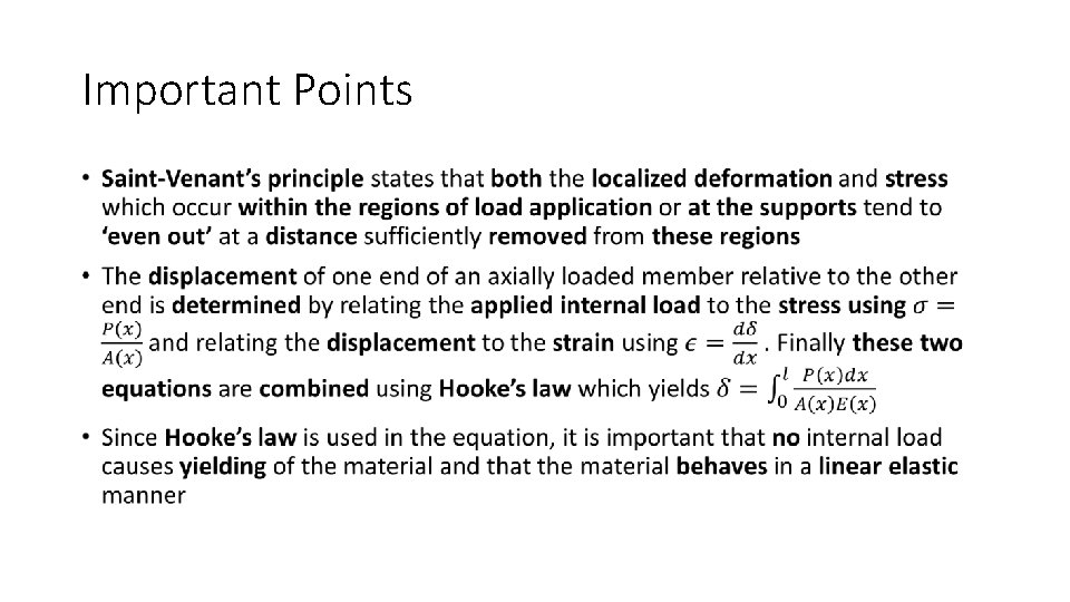 Important Points • 