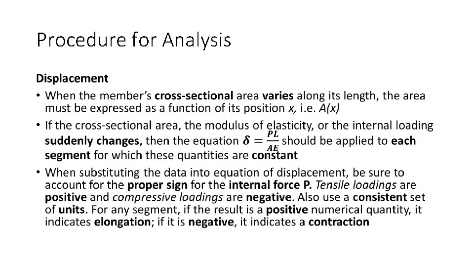 Procedure for Analysis • 