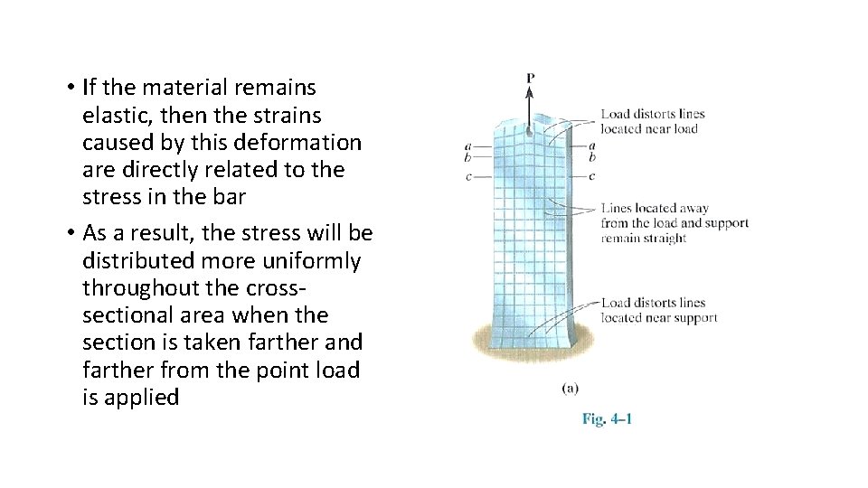  • If the material remains elastic, then the strains caused by this deformation