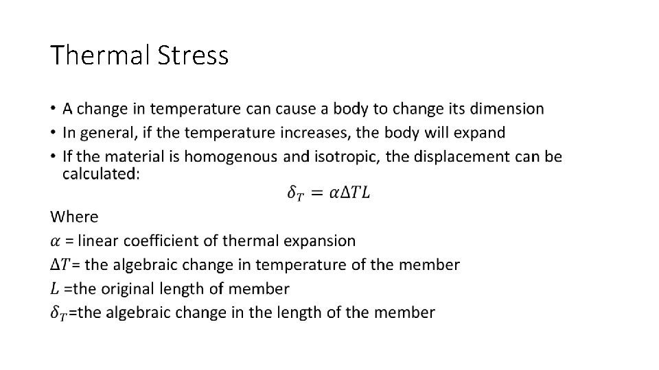 Thermal Stress • 