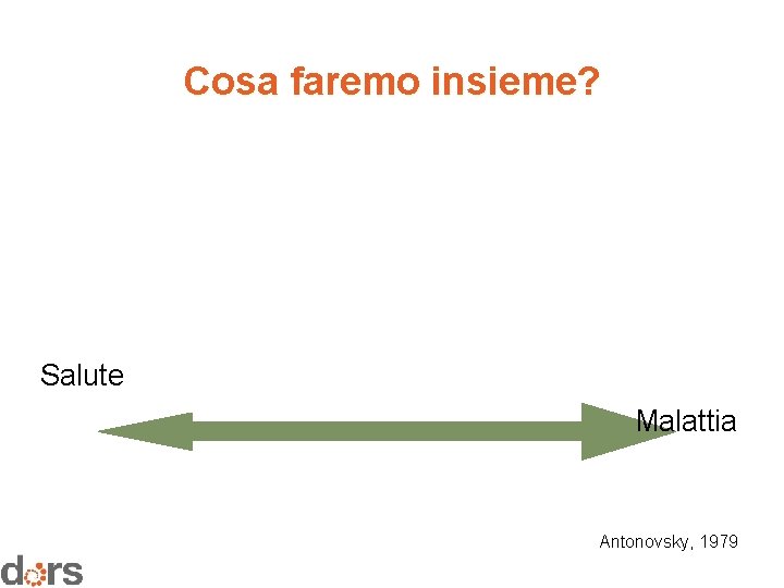 Cosa faremo insieme? Salute Continuum Malattia Antonovsky, 1979 