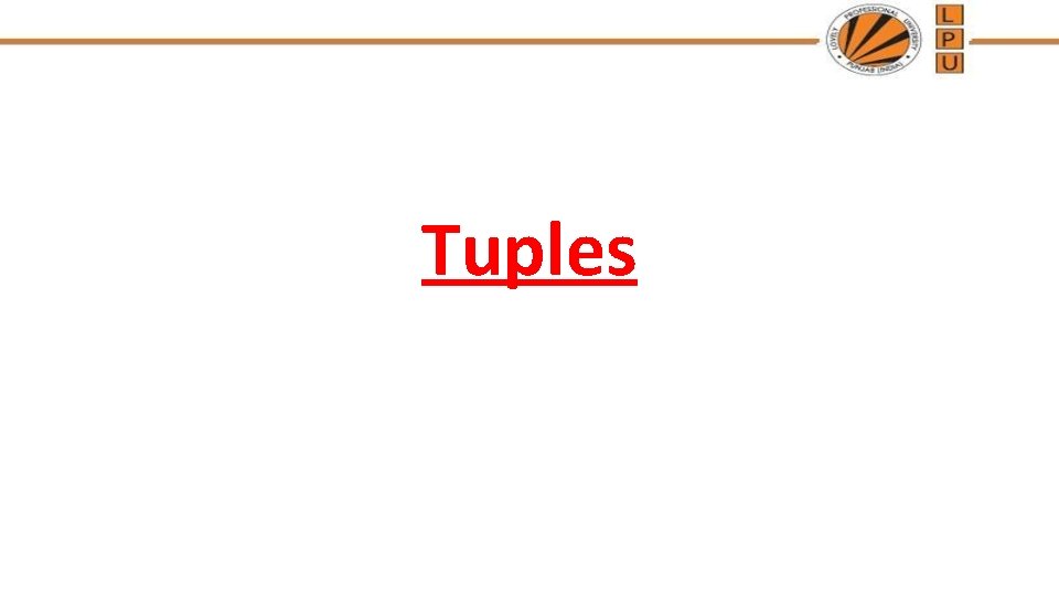 Tuples 