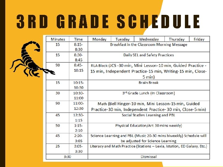 3 RD GRADE SCHEDULE 