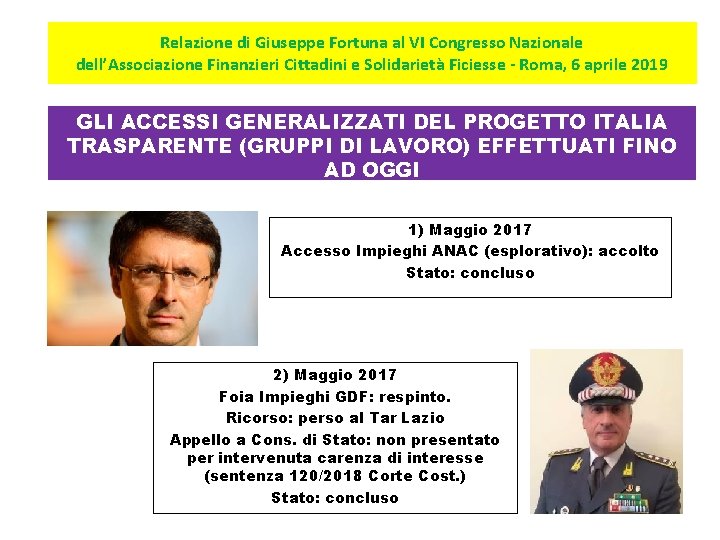 Relazione di Giuseppe Fortuna al VI Congresso Nazionale dell’Associazione Finanzieri Cittadini e Solidarietà Ficiesse