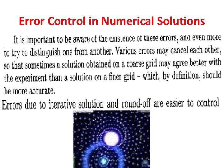 Error Control in Numerical Solutions 