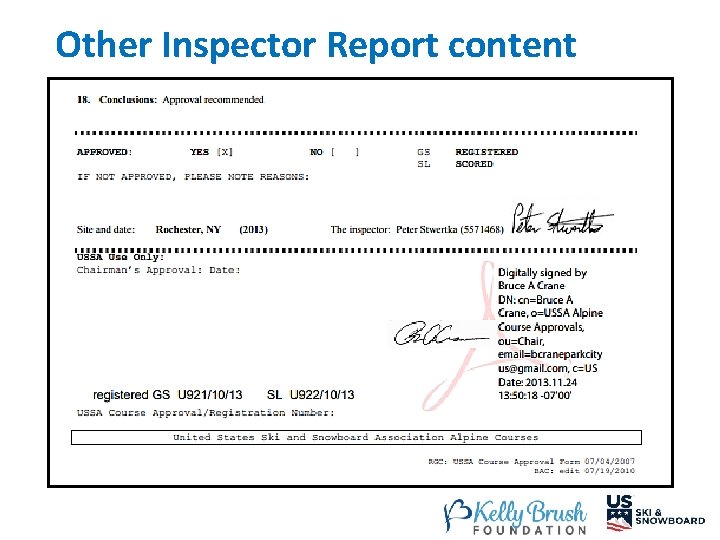 Other Inspector Report content 