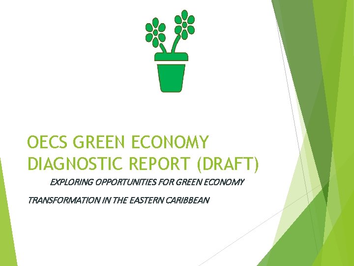 OECS GREEN ECONOMY DIAGNOSTIC REPORT (DRAFT) EXPLORING OPPORTUNITIES FOR GREEN ECONOMY TRANSFORMATION IN THE