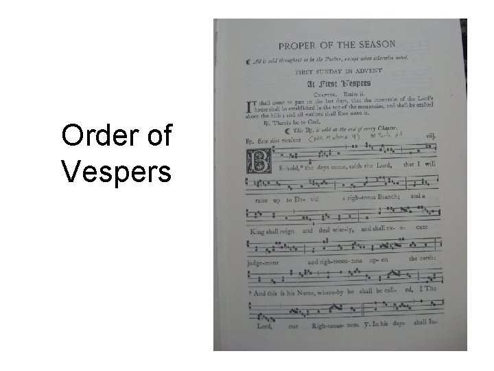 Order of Vespers 