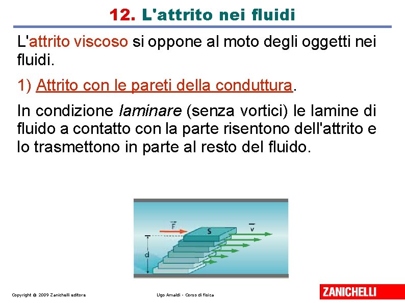 12. L'attrito nei fluidi L'attrito viscoso si oppone al moto degli oggetti nei fluidi. 12. L'attrito nei fluidi L'attrito viscoso si oppone al moto degli oggetti nei fluidi.