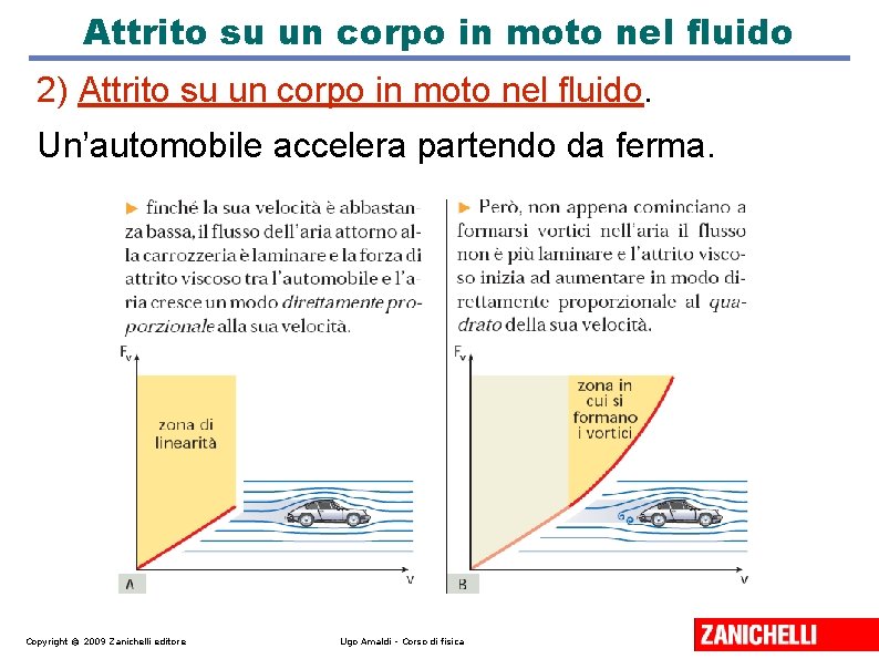 Attrito su un corpo in moto nel fluido 2) Attrito su un corpo in Attrito su un corpo in moto nel fluido 2) Attrito su un corpo in