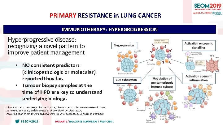 PRIMARY RESISTANCE in LUNG CANCER IMMUNOTHERAPY: HYPERGROGRESSION PD-1 • NO consistent predictors (clinicopathologic or