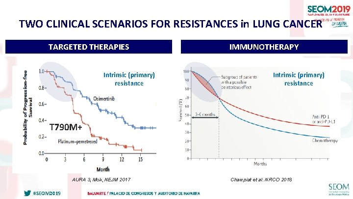 TWO CLINICAL SCENARIOS FOR RESISTANCES in LUNG CANCER TARGETED THERAPIES Intrinsic (primary) resistance IMMUNOTHERAPY