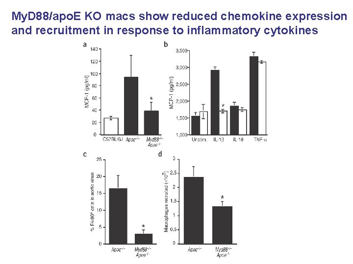 My. D 88/apo. E KO macs show reduced chemokine expression and recruitment in response