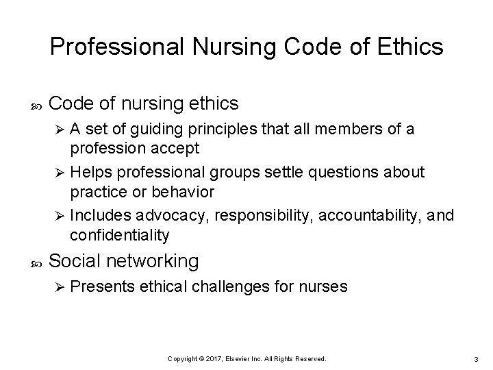 Professional Nursing Code of Ethics Code of nursing ethics A set of guiding principles Professional Nursing Code of Ethics Code of nursing ethics A set of guiding principles