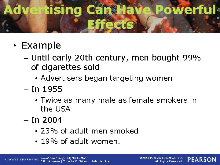 Advertising Can Have Powerful Effects • Example – Until early 20 th century, men