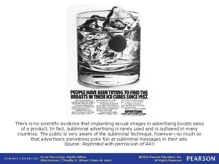 There is no scientific evidence that implanting sexual images in advertising boosts sales of