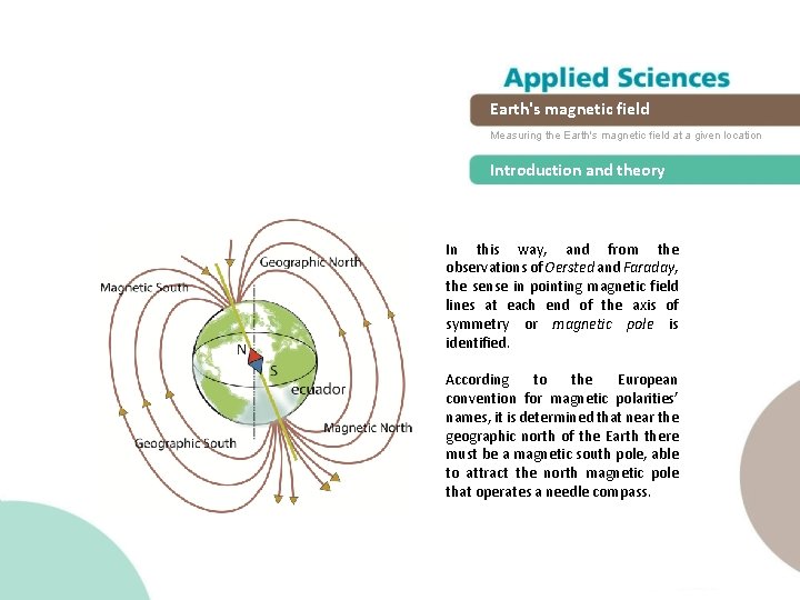 Earth's magnetic field Measuring the Earth's magnetic field at a given location Introduction and