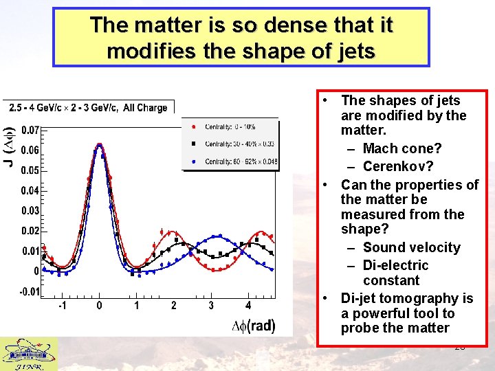 The matter is so dense that it modifies the shape of jets • The