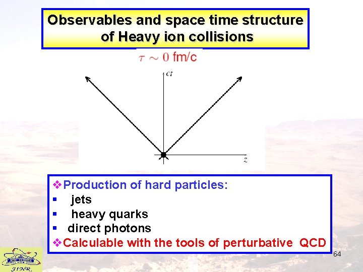 Observables and space time structure of Heavy ion collisions v. Production of hard particles: