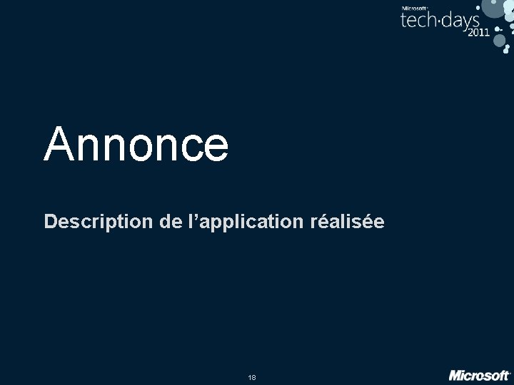 Annonce Description de l’application réalisée 18 