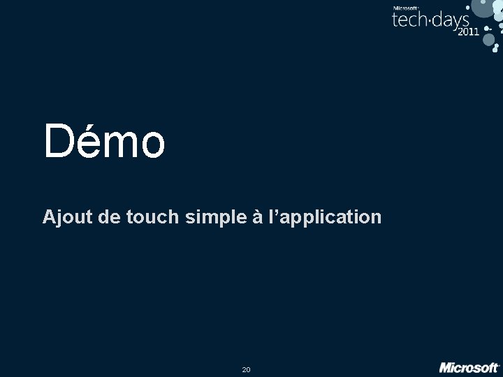 Démo Ajout de touch simple à l’application 20 