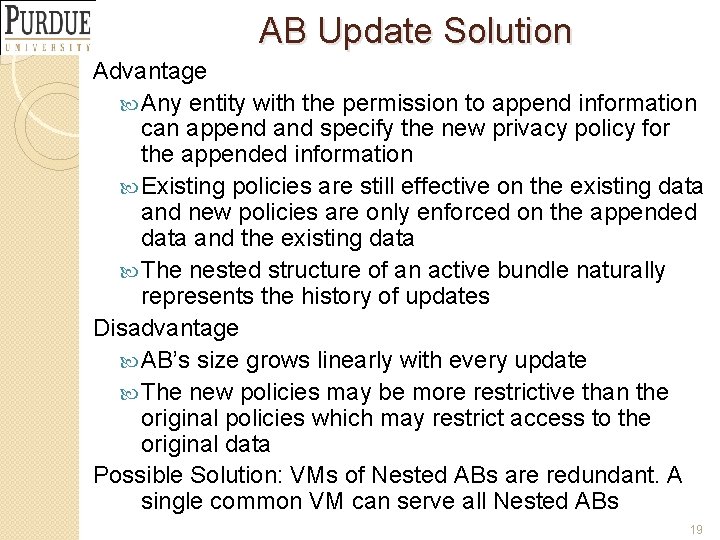 AB Update Solution Advantage Any entity with the permission to append information can append