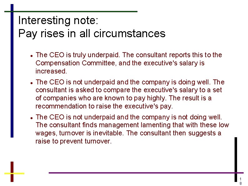 Interesting note: Pay rises in all circumstances The CEO is truly underpaid. The consultant
