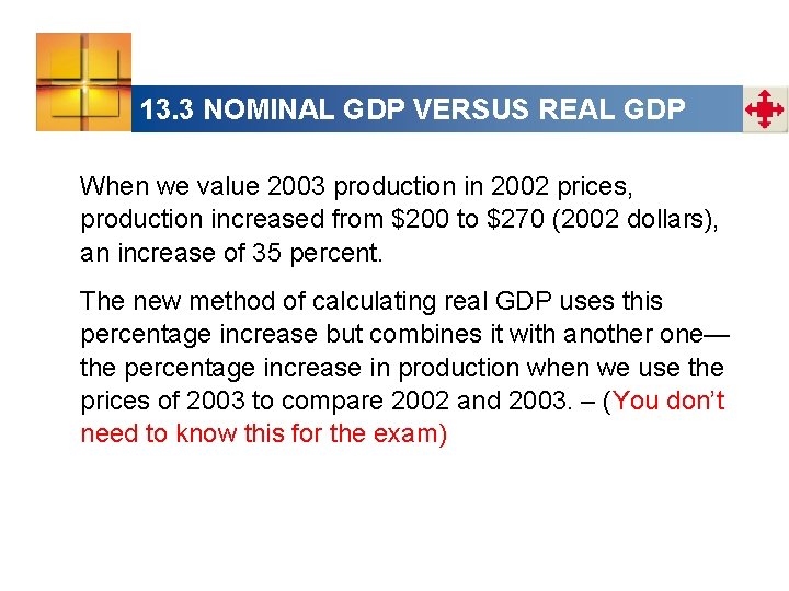 13. 3 NOMINAL GDP VERSUS REAL GDP When we value 2003 production in 2002