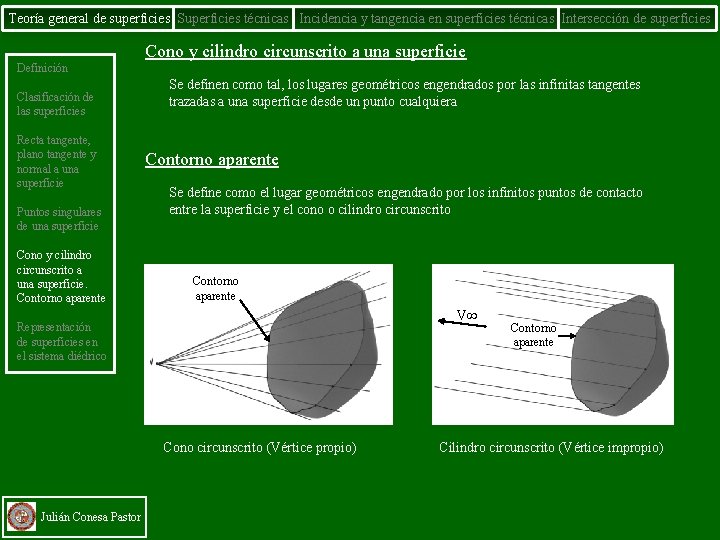 Teoría general de superficies Superficies técnicas Incidencia y tangencia en superficies técnicas Intersección de