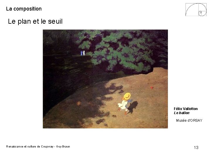 La composition Le plan et le seuil Félix Vallotton Le ballon Musée d’ORSAY Renaissance La composition Le plan et le seuil Félix Vallotton Le ballon Musée d’ORSAY Renaissance