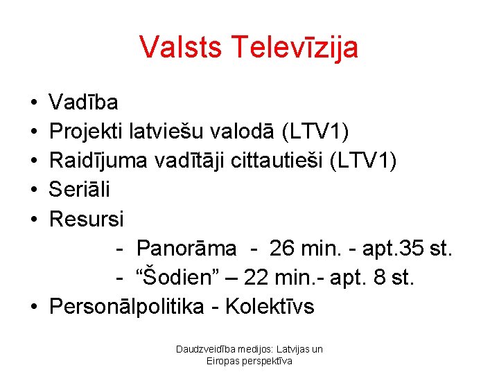 Valsts Televīzija • Vadība • Projekti latviešu valodā (LTV 1) • Raidījuma vadītāji cittautieši